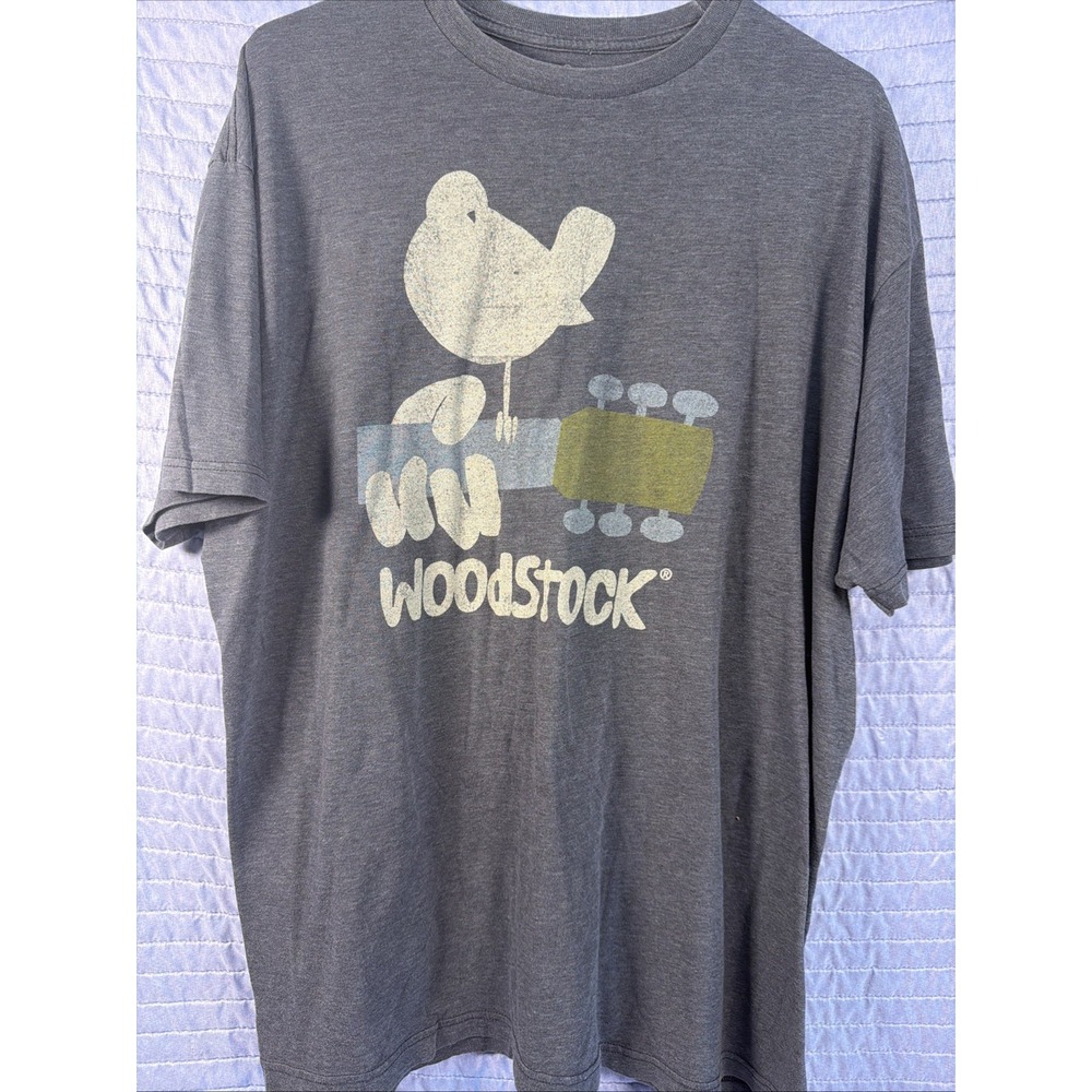 Woodstock Graphic T-Shirt Dove Logo Festival Tee Gray XXL